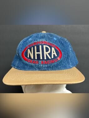 NHRA Drag Racing Vintage Denim Snapback Cap Hat - “Life in Fast Lane”